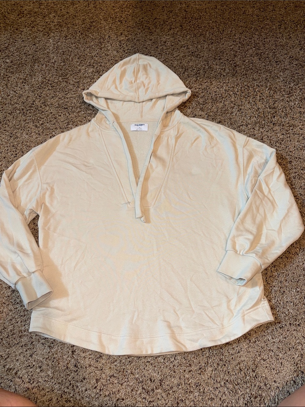 Old Navy Cream Lightweight Hooded Sweatshirt